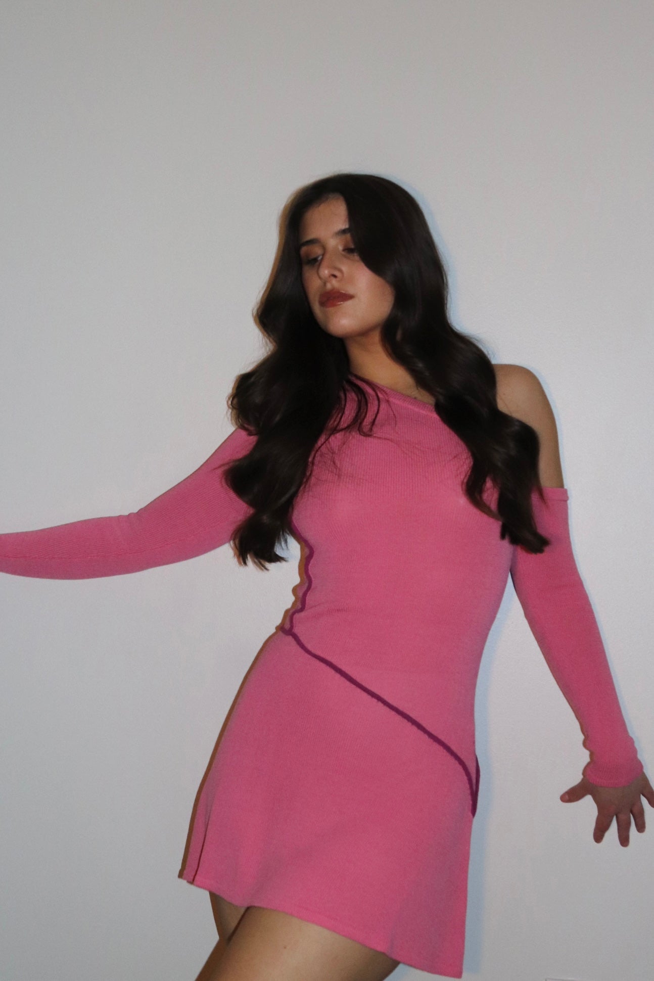 cut out dress pink